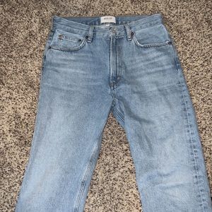 Medium wash straight leg AGOLDE jeans